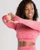 MOVE SEAMLESS LONG SLEEVE CROP TOP | RED MARL