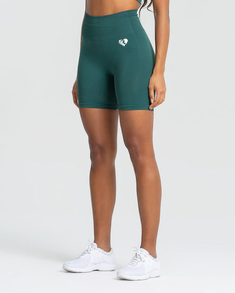 POWER SEAMLESS SHORTS | FOREST GREEN